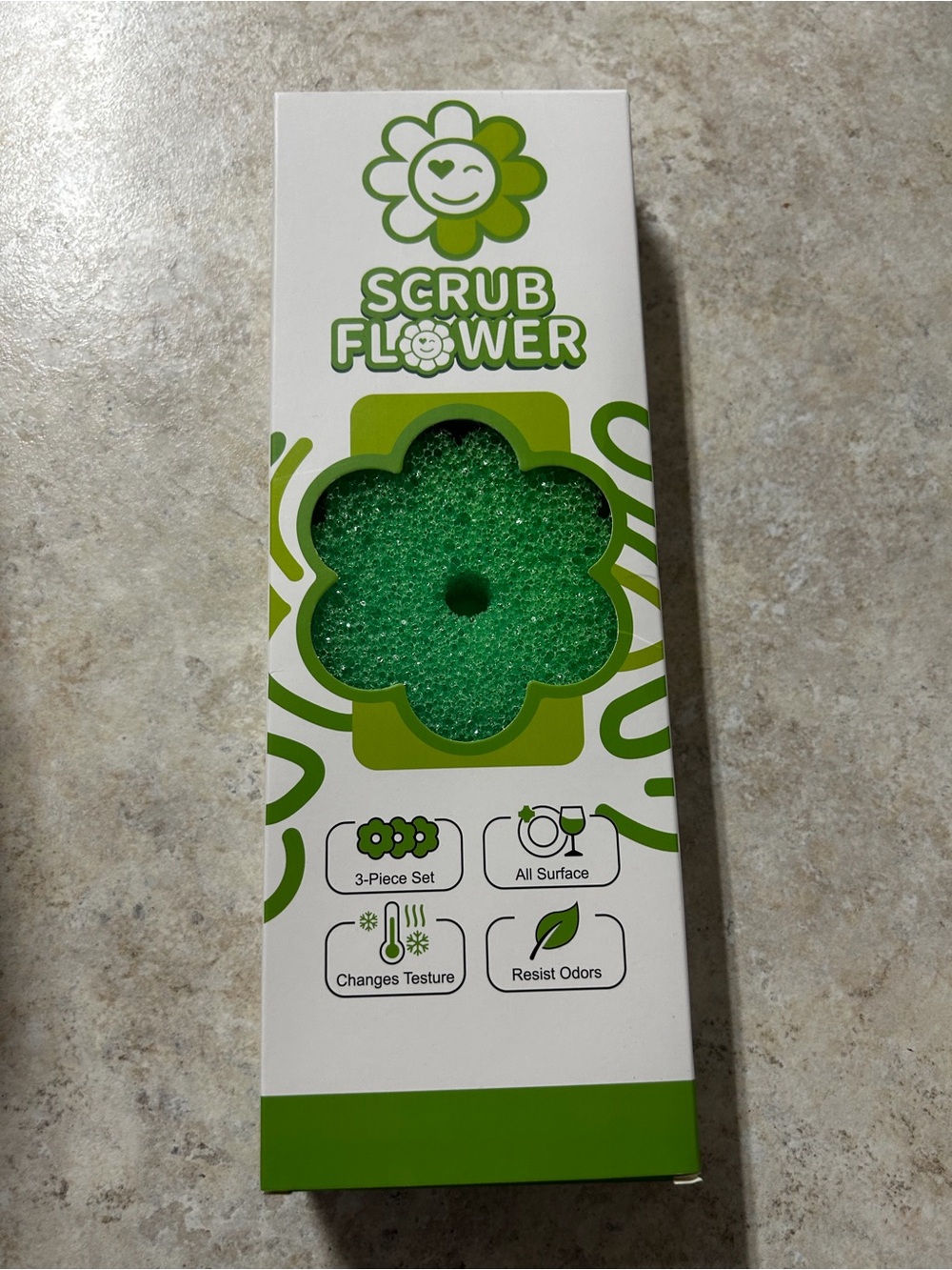 Scrub Flower Green Flower-Shaped Scrubber